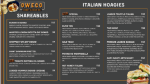 Menu - Owego Donut & Beer Co.